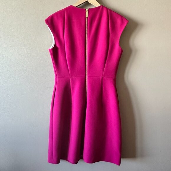 Women's 2 (6) Ted Baker London Magenta Polly Structured Bow Mini Dress Bold Fun - Picture 5 of 11